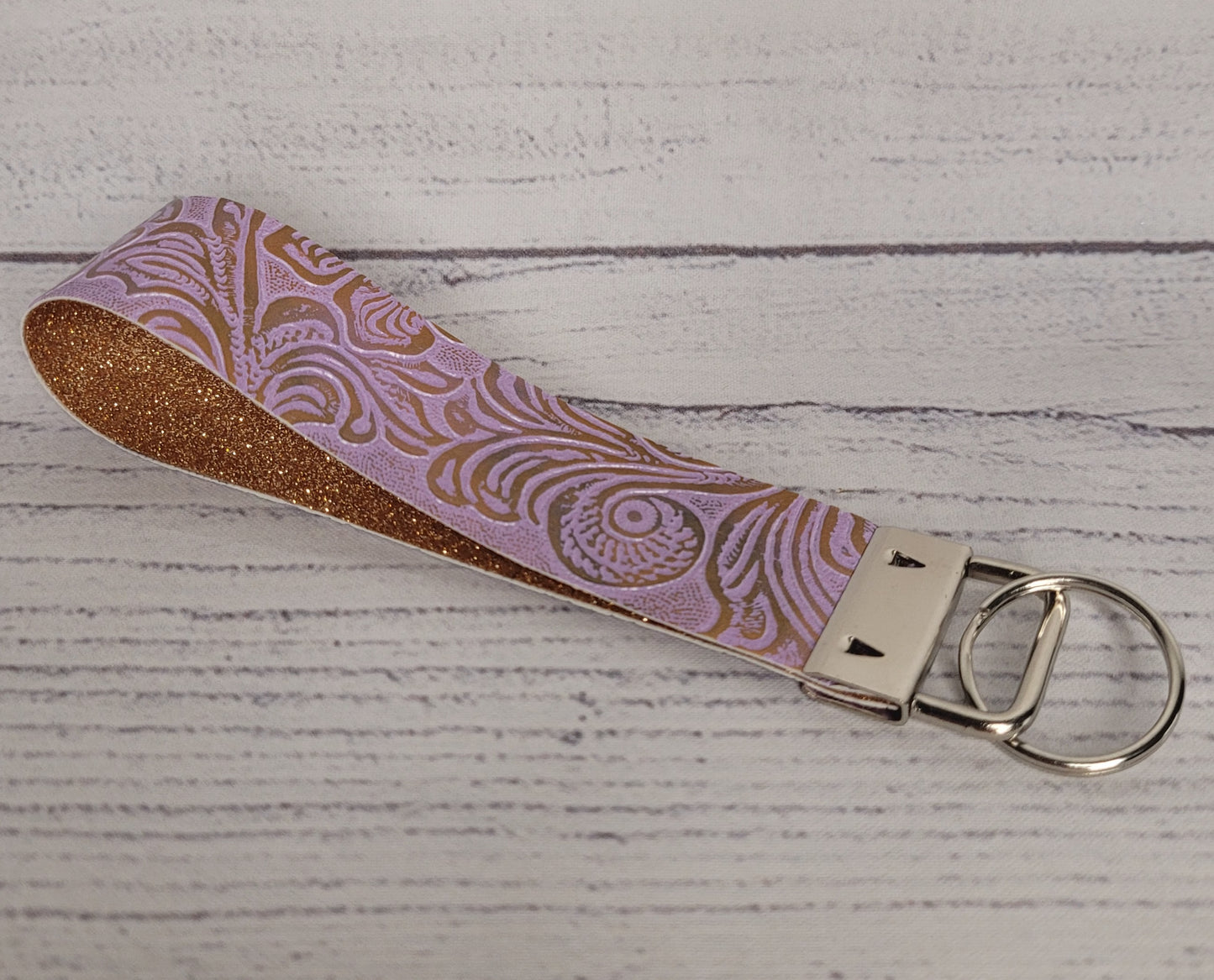 Western Metallic Floral Tooled Wristlet