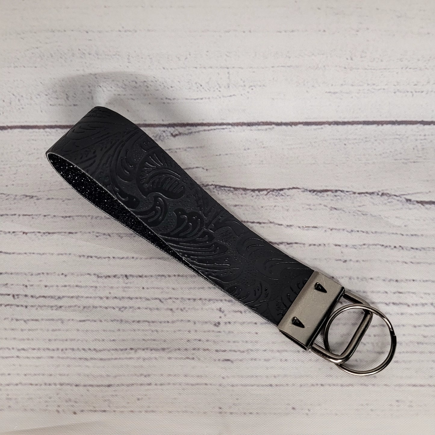 Western Floral Tooled Keychain Wristlet