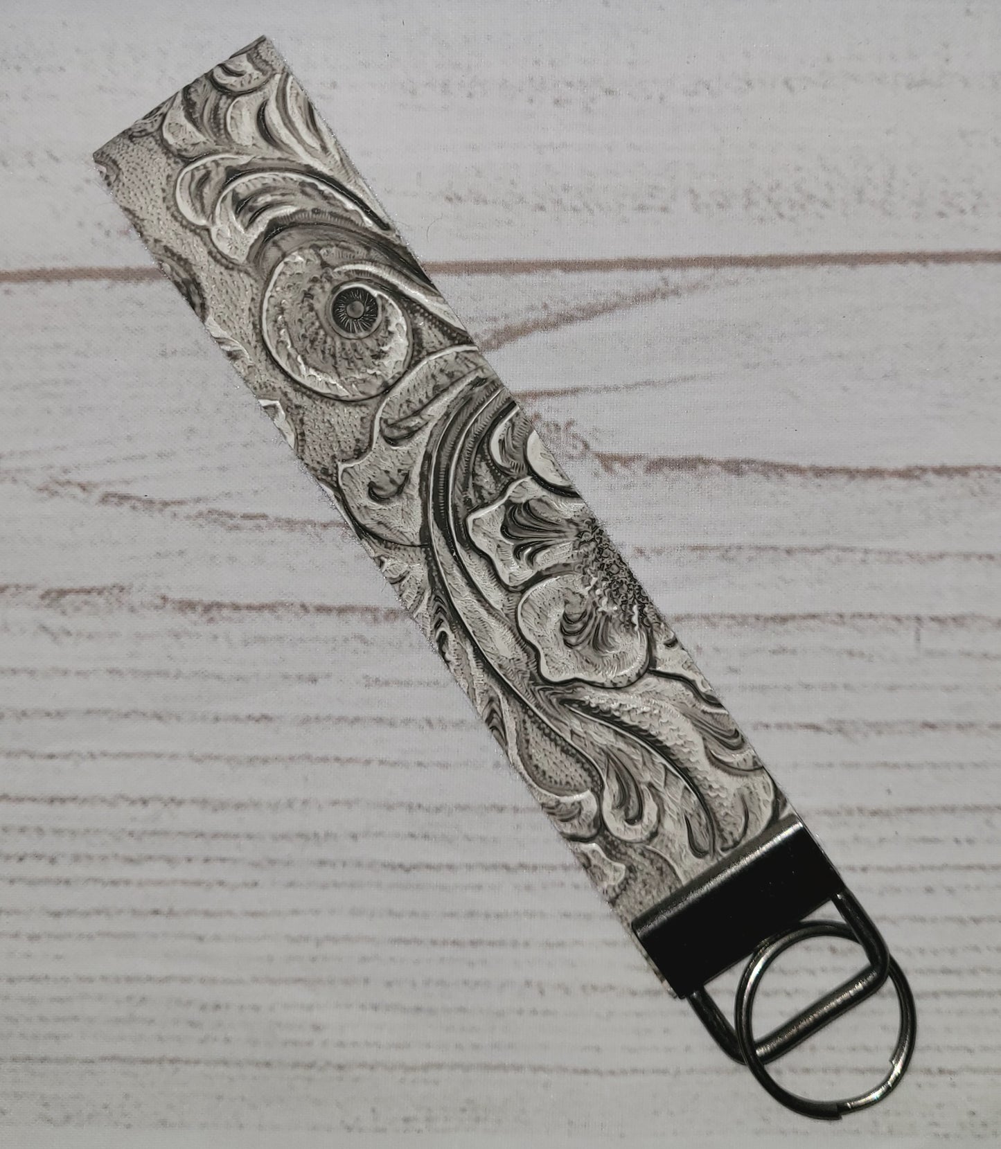 Western Floral Tooled Keychain Wristlet