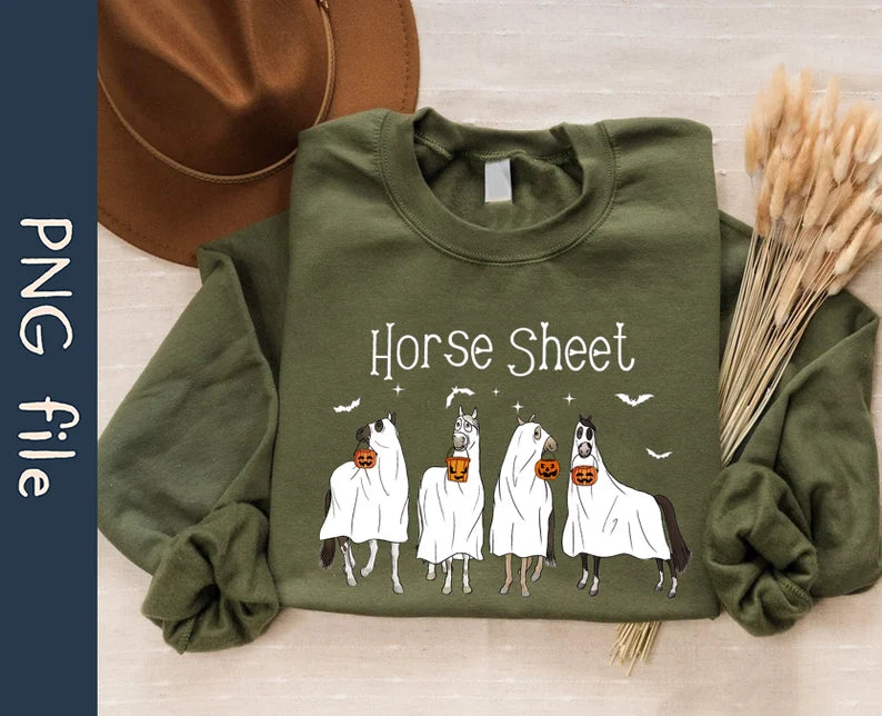 Horse Sheet Halloween Ghost Horse Tee
