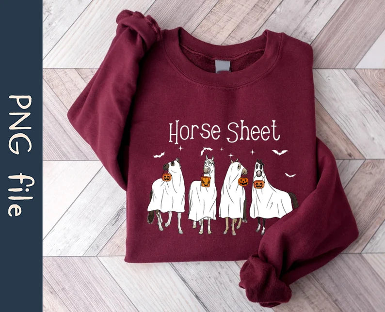 Horse Sheet Halloween Ghost Horse Tee