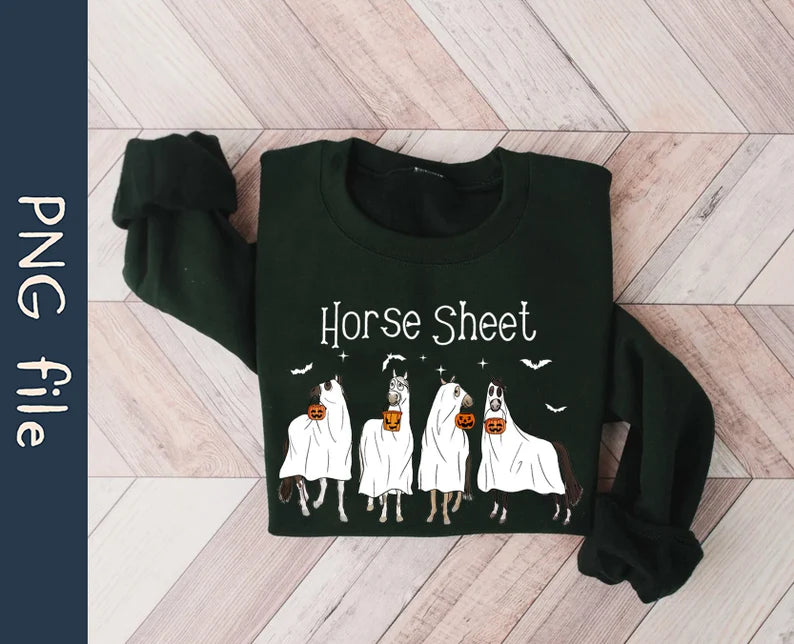 Horse Sheet Halloween Ghost Horse Tee