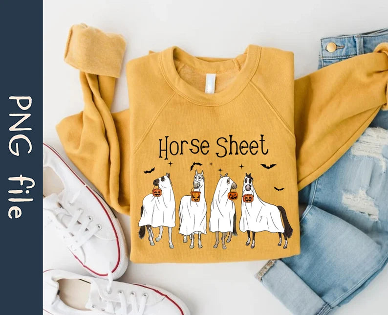 Horse Sheet Halloween Ghost Horse Tee