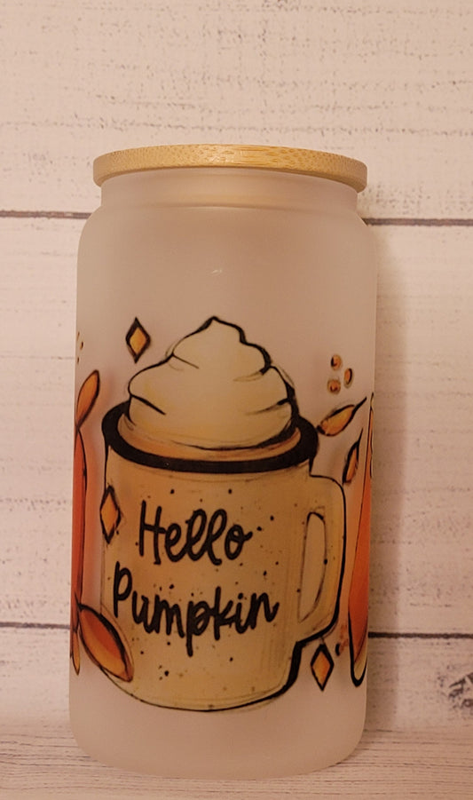 Hello Pumpkin- Frappe, pumpkin Fall Themed Tumbler