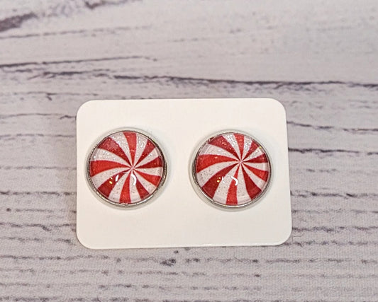 Candy Cane Earring Studs