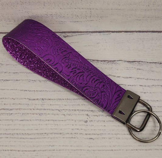 Western Metallic Floral Tooled Wristlet