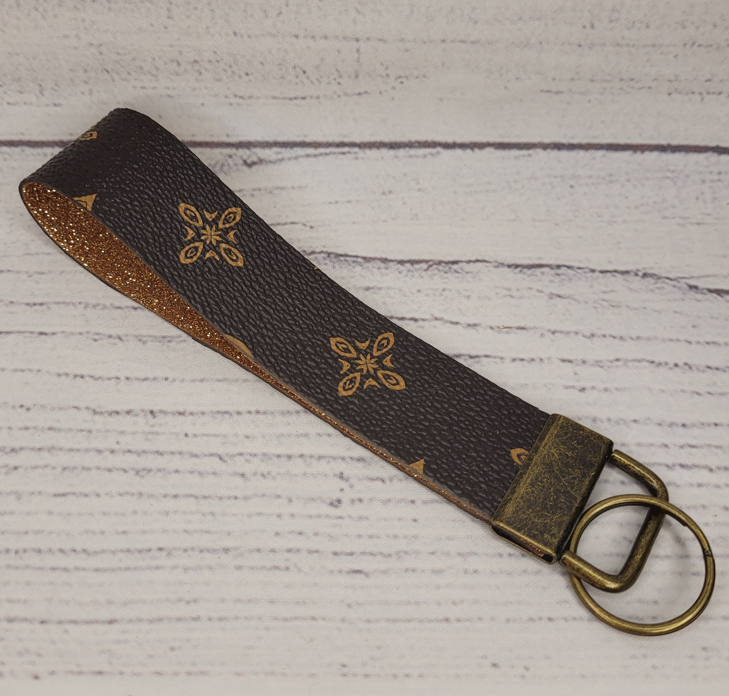 Brown & Gold Wristlet