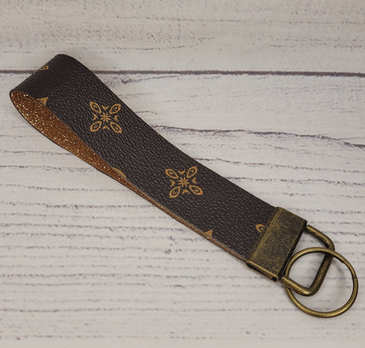 Brown & Gold Wristlet