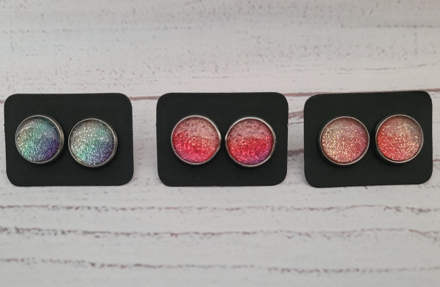 Ombre Glitter Studs