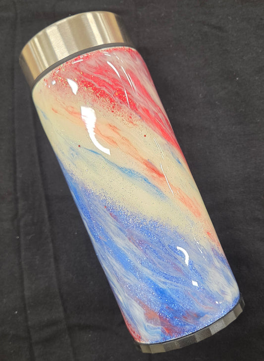 USA Red, white & blue Skinny Can Cooler- Koozie Tumbler
