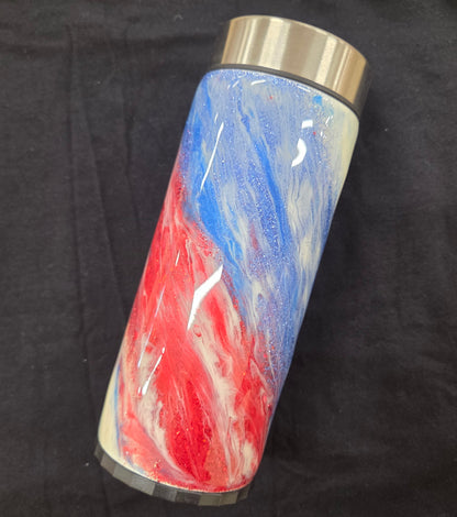 USA Red, white & blue Skinny Can Cooler- Koozie Tumbler
