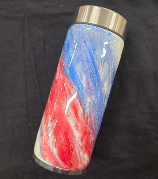 USA Red, white & blue Skinny Can Cooler- Koozie Tumbler