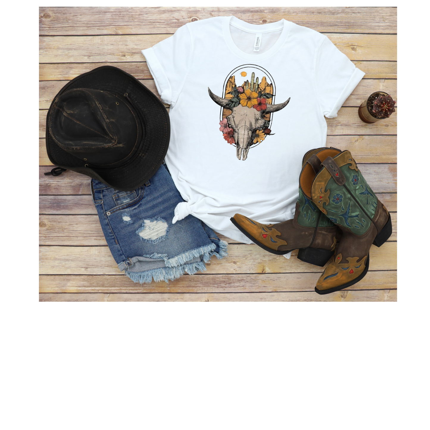 Desert Boho Bull & Flowers