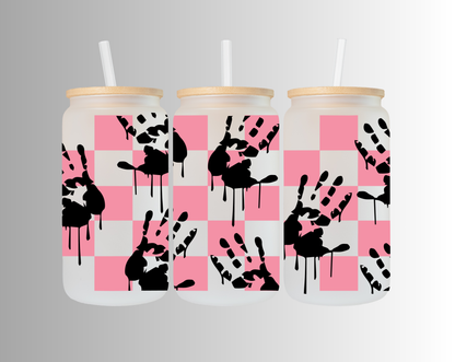 Pink Checked Skulls, Spiders & Crime Hands