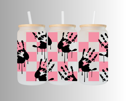 Pink Checked Skulls, Spiders & Crime Hands