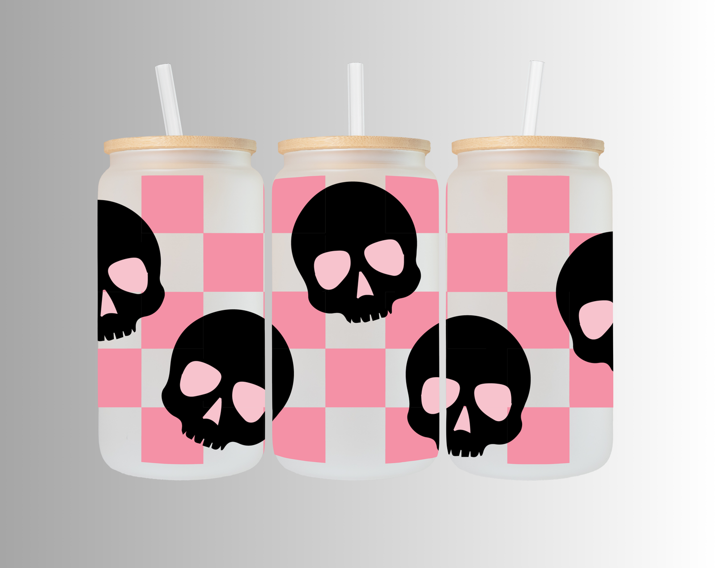 Pink Checked Skulls, Spiders & Crime Hands