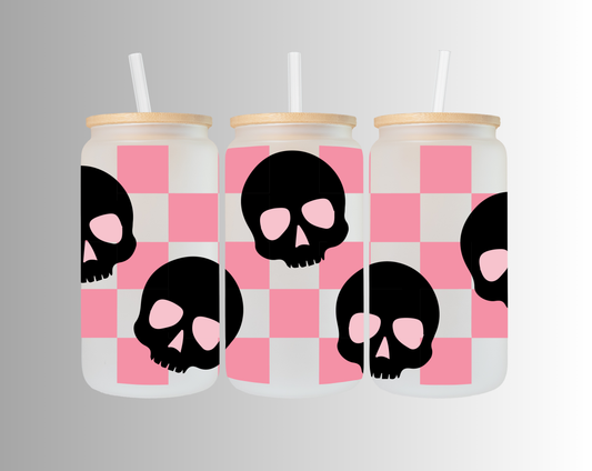 Pink Checked Skulls, Spiders & Crime Hands