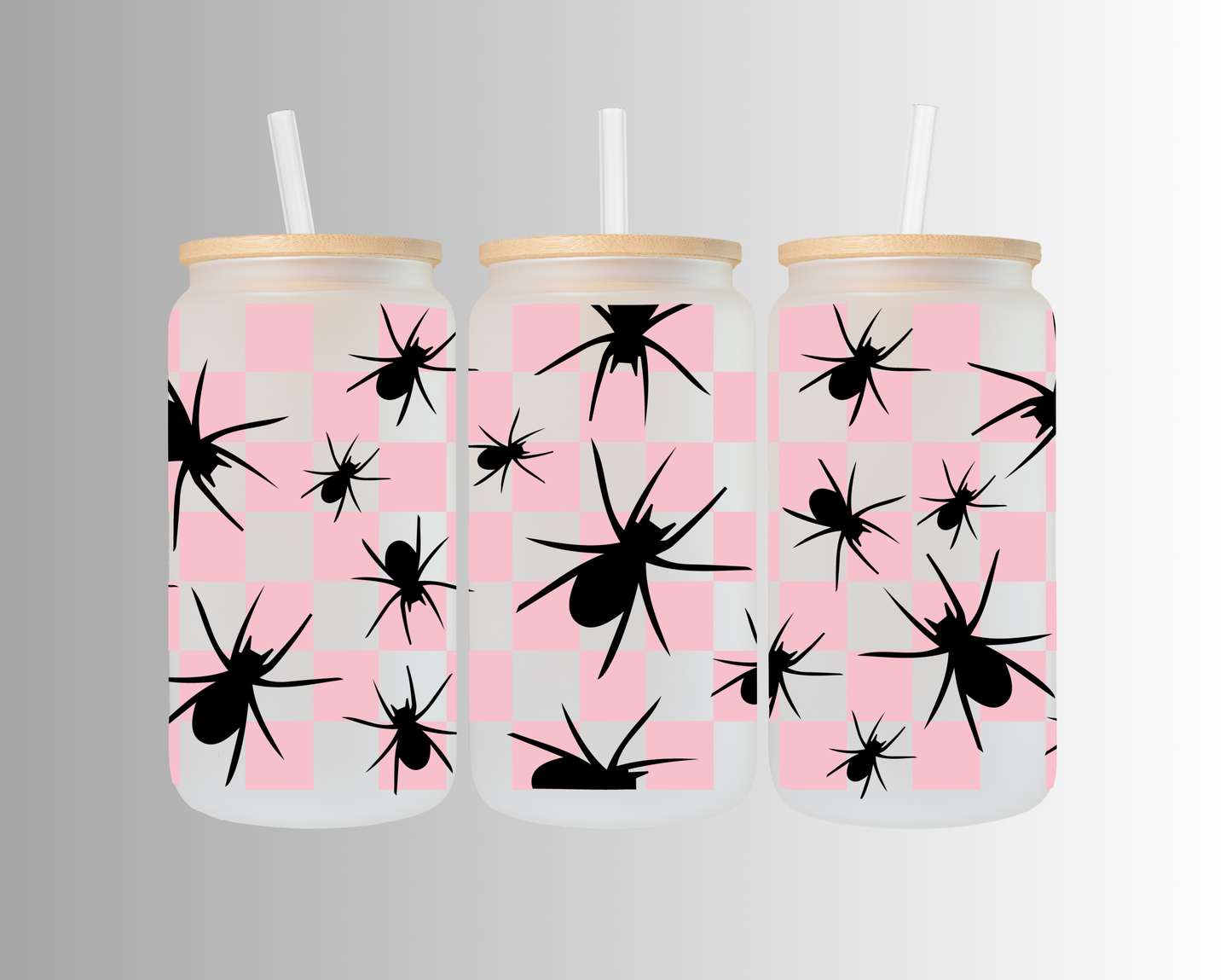 Pink Checked Skulls, Spiders & Crime Hands
