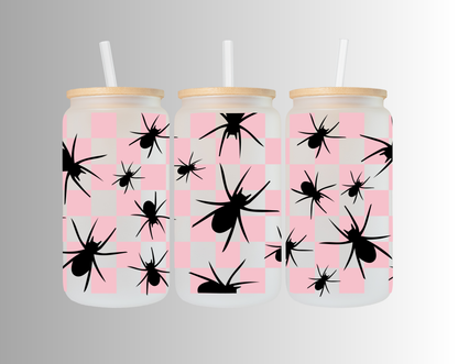 Pink Checked Skulls, Spiders & Crime Hands