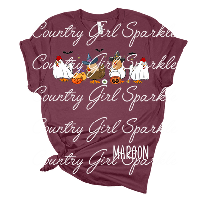 Ghost Chicken Sheet Halloween Tee