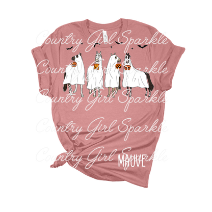 Horse Sheet Halloween Ghost Horse Tee