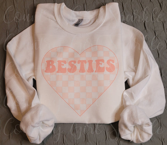 Besties Checkered Heart