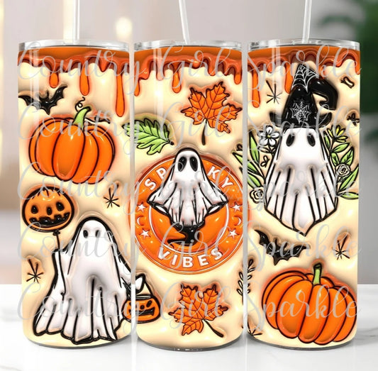 Spooky Vibes Halloween Collage Tumbler