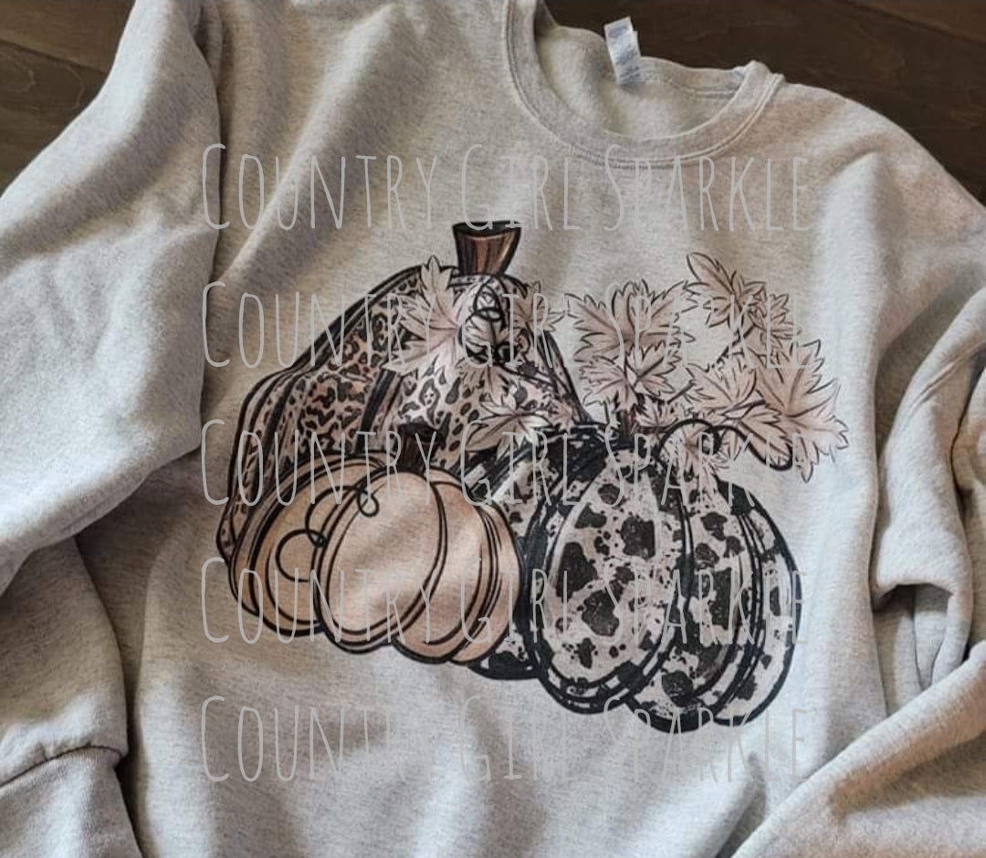 Fall Pumpkins- Leopard, Cowprint