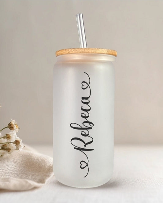 Custom Name Glass Tumbler