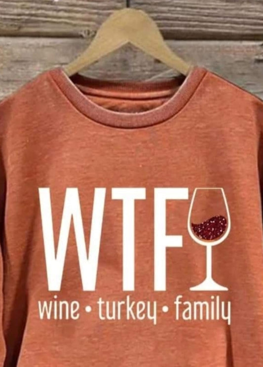 WTF Wine- Turkey- Family Tee