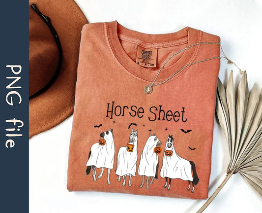 Horse Sheet Halloween Ghost Horse Tee